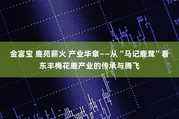 金富宝 鹿苑薪火 产业华章——从“马记鹿茸”看东丰梅花鹿产业的传承与腾飞